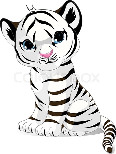 Illustration of cute white tiger | Stock vector | Colourbox