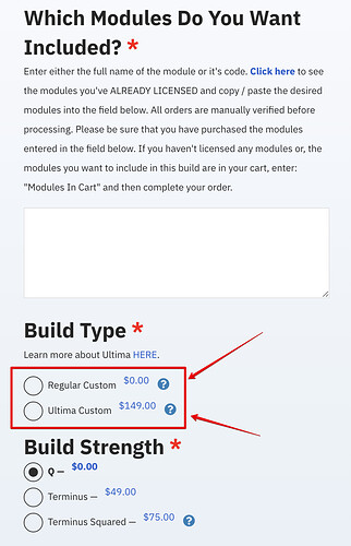 Buildoptions
