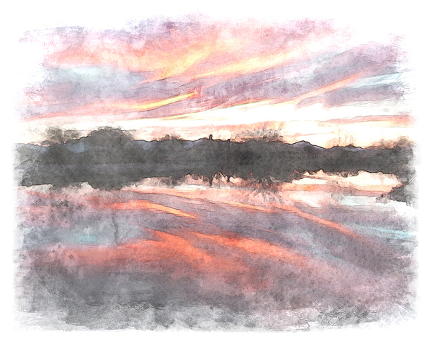 watercolor_lakesunset