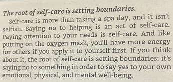 The root of self-care is setting boundaries