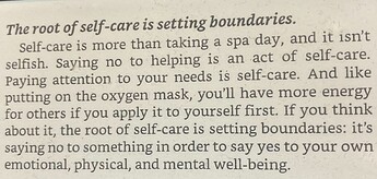The root of self-care is setting boundaries