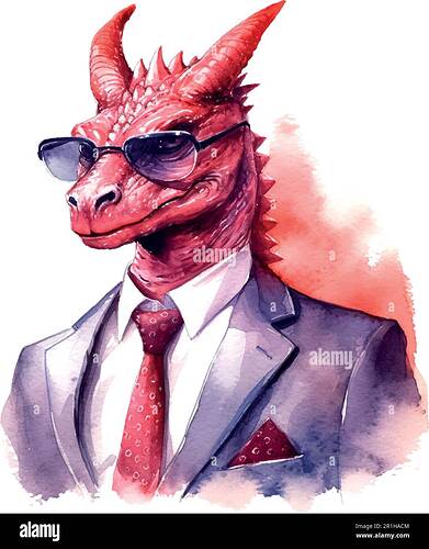 Dragon wearing suit 01