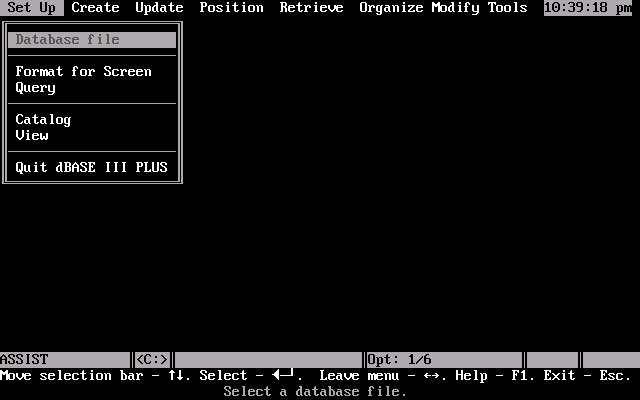 iii-plus-v11-9aa86b79d53c74ba2593657665655419-dBase III Plus 1.1 - Menu
