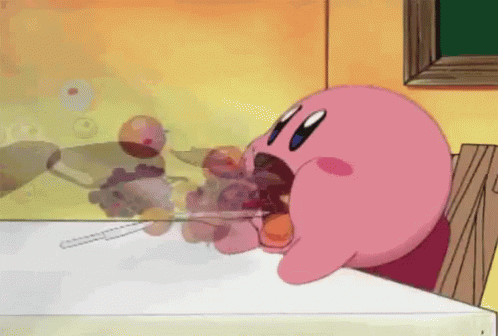 kirby eating