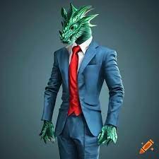 Dragon wearing suit 03