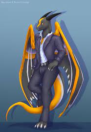 Dragon wearing suit 00